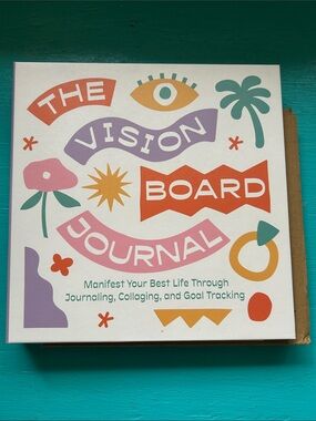 Studio Vision Board Journal - White with Teal, Pink, Orange, Purple Accents